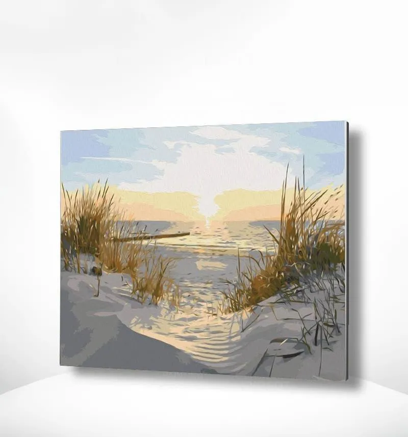 Malen nach Zahlen Strand mit Sonne