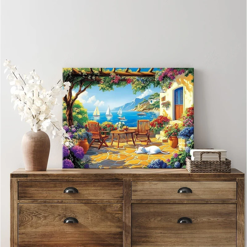 Diamant Painting Landschaft 30x40cm mit Rahmen – DIY Set für Erwachsene