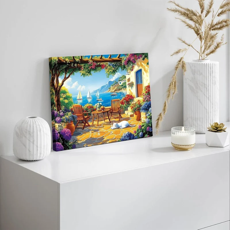 Diamant Painting Landschaft 30x40cm mit Rahmen – DIY Set für Erwachsene