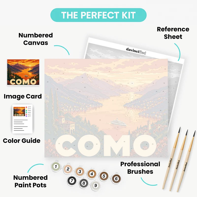 Lake Como Sunset - Paint by Numbers Kit