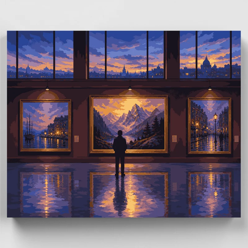 Gallery Hall at Dusk - Paint by Numbers Kit