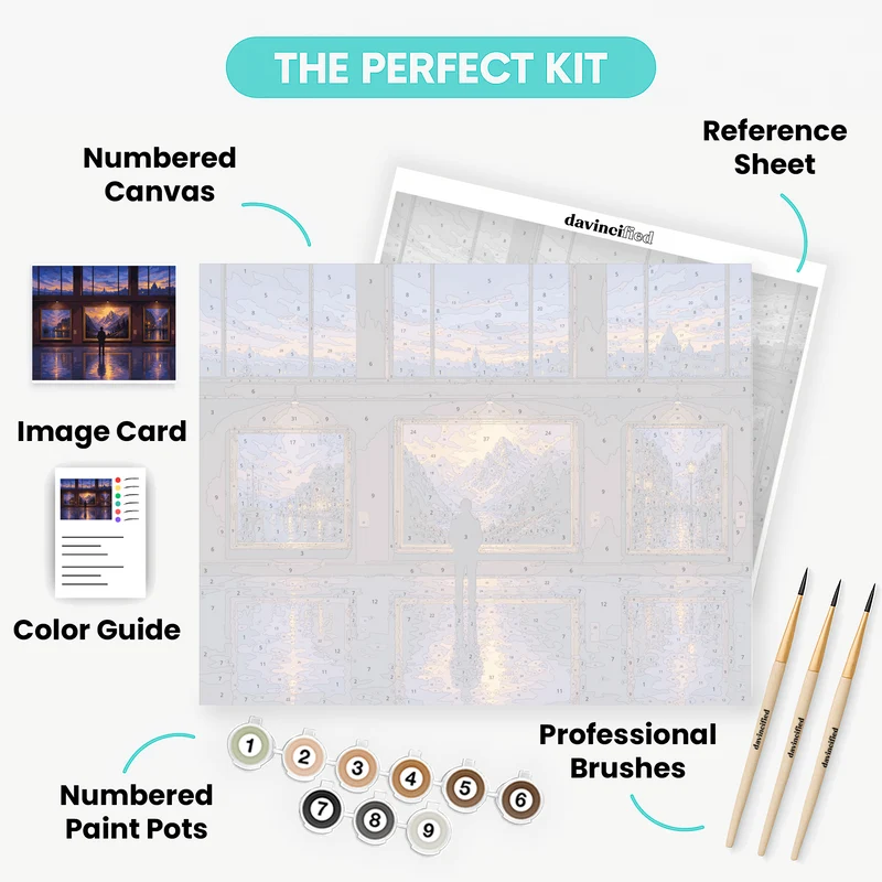 Gallery Hall at Dusk - Paint by Numbers Kit