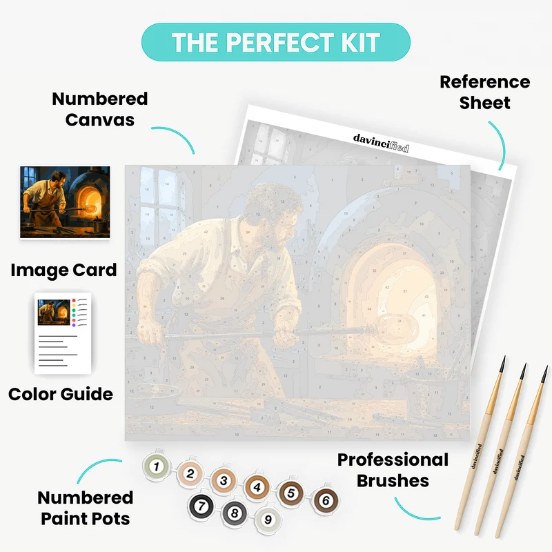 Glassblower's Amber Flame - Paint by Numbers Kit