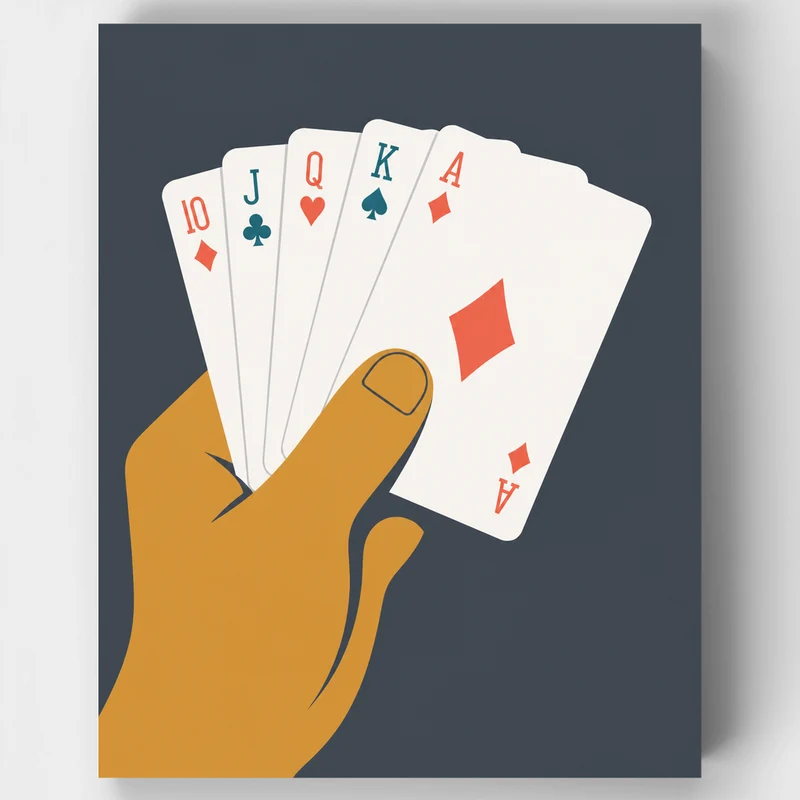 Royal Flush Hand - Paint by Numbers Kit