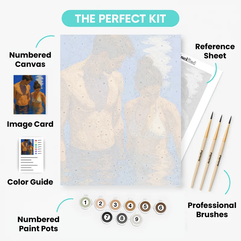 Sunlit Wading Couple - Paint by Numbers Kit