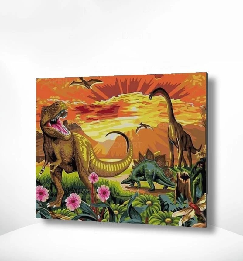 Malen nach Zahlen Dinosaurier