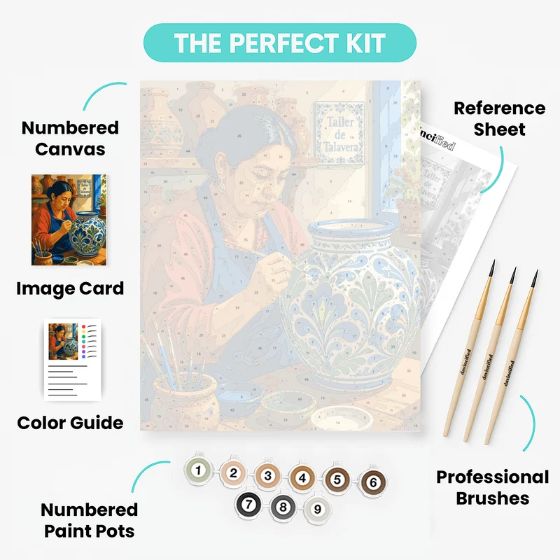 Talavera Pottery Painter - Paint by Numbers Kit