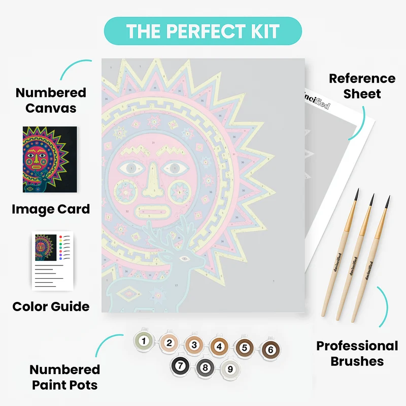 Huichol Sun Deer - Paint by Numbers Kit
