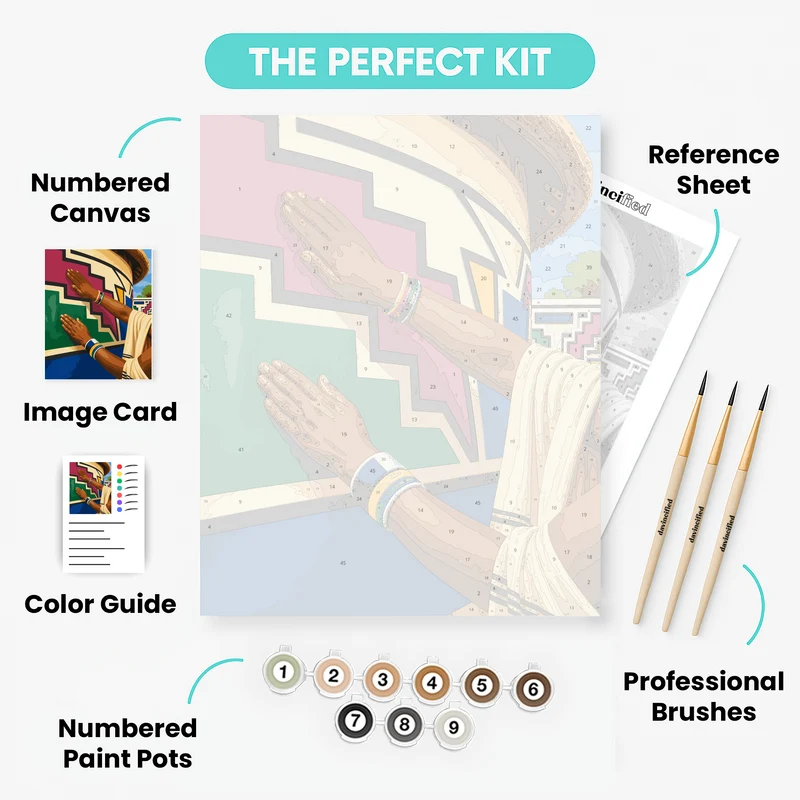 Ndebele Wall Patterns - Paint by Numbers Kit