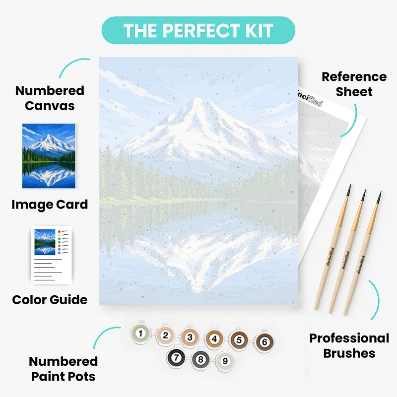 Mount Hood Mirror Lake - Paint by Numbers Kit