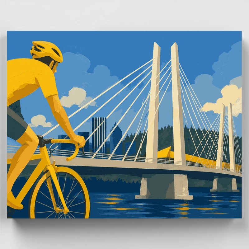 Tilikum Crossing Cyclist - Paint by Numbers Kit