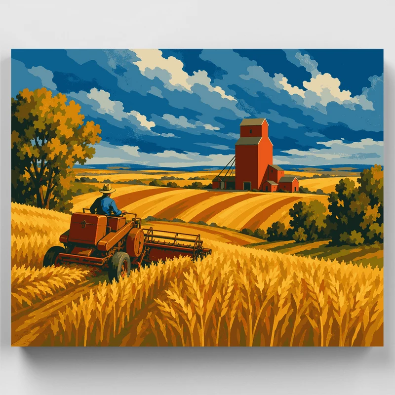 Prairie Grain Elevator - Paint by Numbers Kit