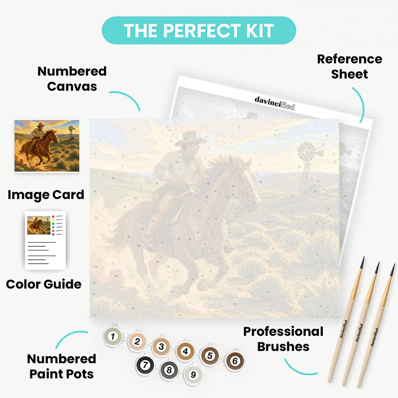 Dusty Trail Gallop - Paint by Numbers Kit