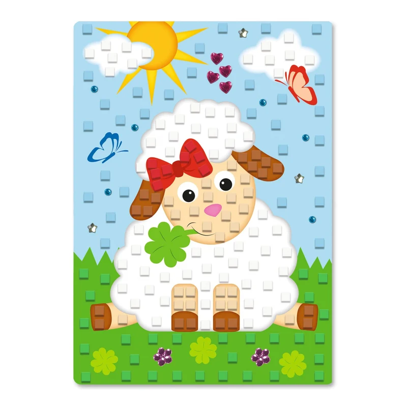 Moosgummi Mosaik "Schäfchen"