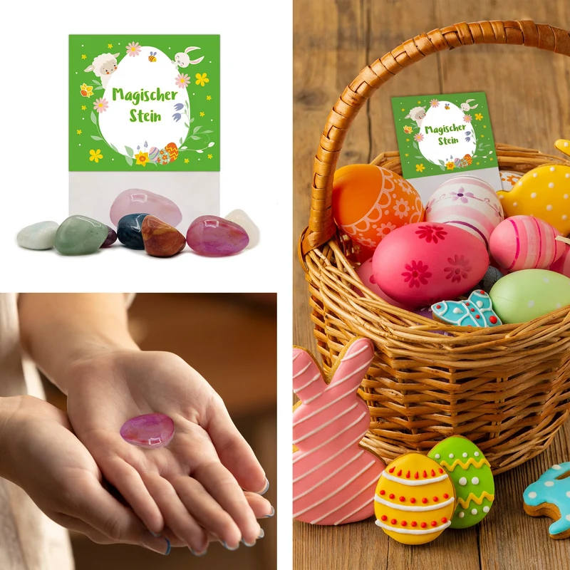 8er Set Glückssteine Ostern
