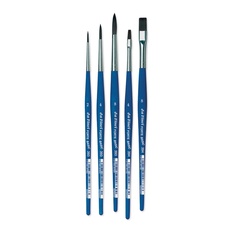 da Vinci | FORTE BASIC Synthetik Pinsel-Set 3504 5-Set für Acryl-, Hobby- & Keramikmalerei