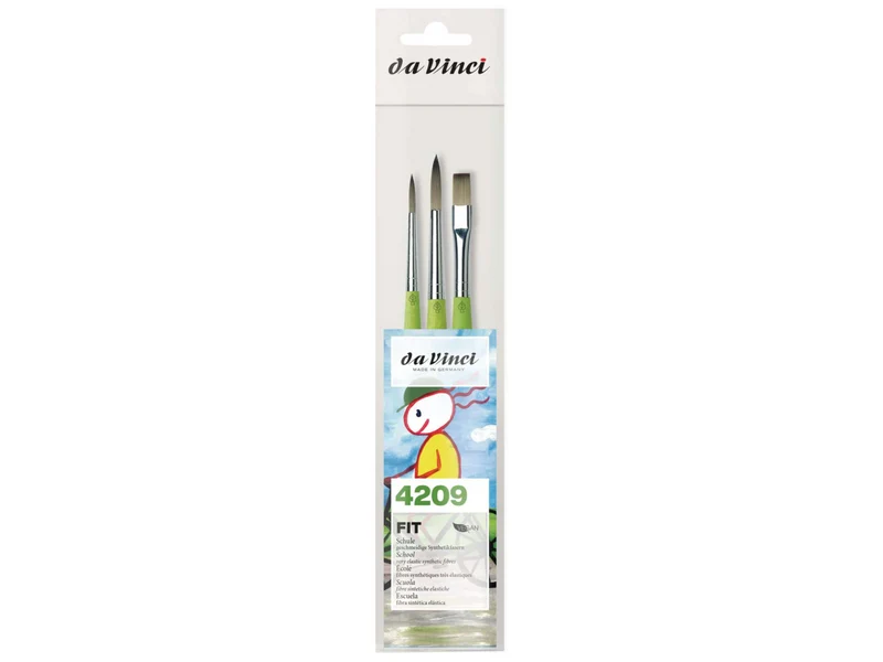 da Vinci | FIT SYNTHETICS Schulpinsel-Set 4209 3er Set Allroundpinsel für Schule & Hobby