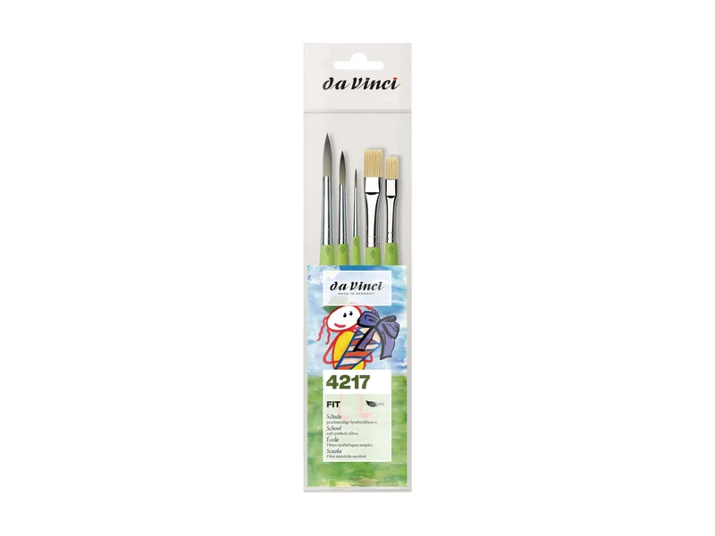da Vinci | FIT Synthetics & Synthetics Bristle Pinsel-Set 4217 5er Set, Allround, Hobby & Schule