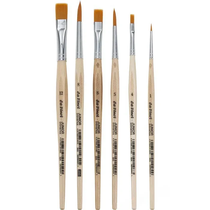 da Vinci | JUNIOR Starter Set Malpinsel-Set 4218 6er Set Synthetik, ideal für Schule & Hobby