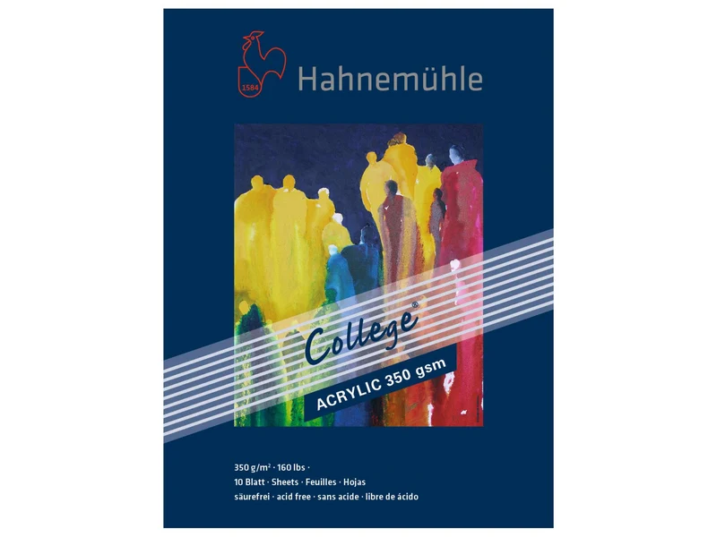 Hahnemühle | College Acryl Malpapier Naturweiss Acrylmalkarton feinstrukturierte Oberfläche