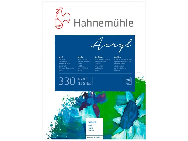 Hahnemühle | Acryl Malpapier weiss mit feiner Leinenstruktur für Acrylmalerei