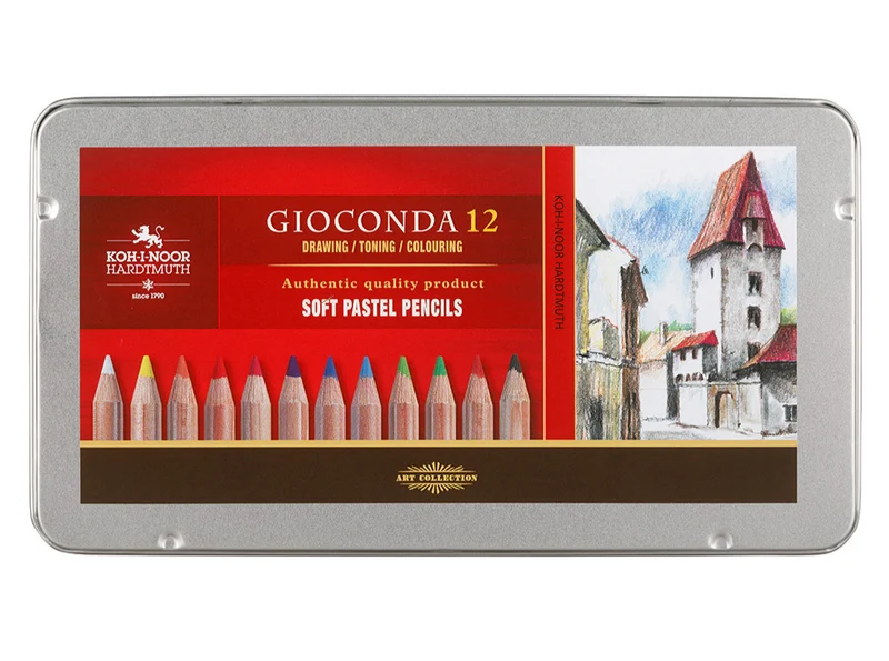 KOH-I-NOOR | Gioconda Künstler Pastellkreidestifte Metallbox 12er Set