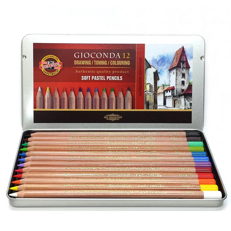 KOH-I-NOOR | Gioconda Künstler Pastellkreidestifte Metallbox 12er Set