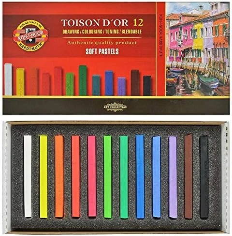 KOH-I-NOOR | Toison d'Or Soft Pastellkreide Eckig 12er Set