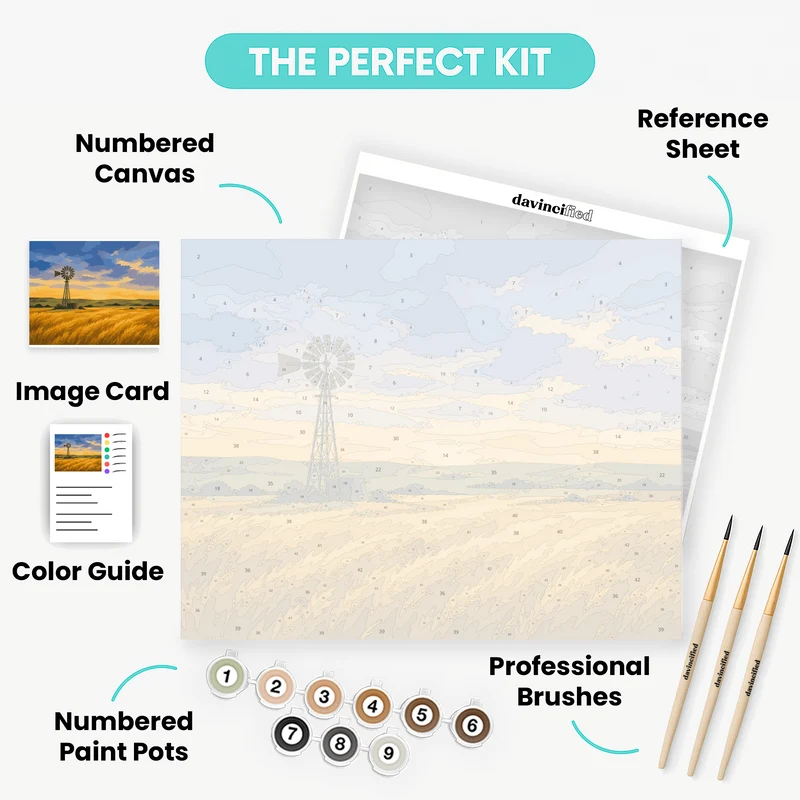 Panhandle Windmill Dawn - Paint by Numbers Kit