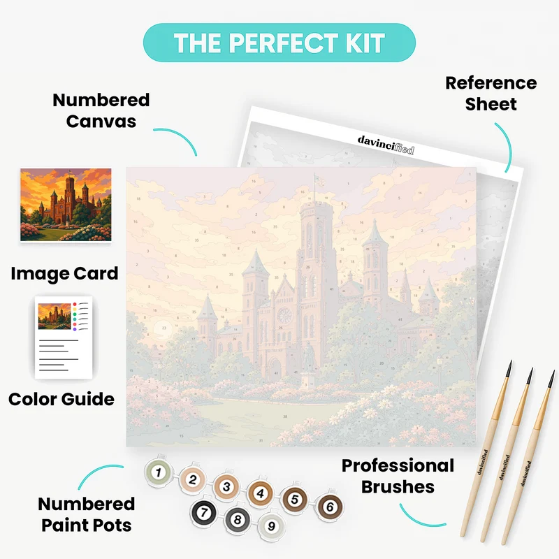 Smithsonian Castle Sunset - Paint by Numbers Kit