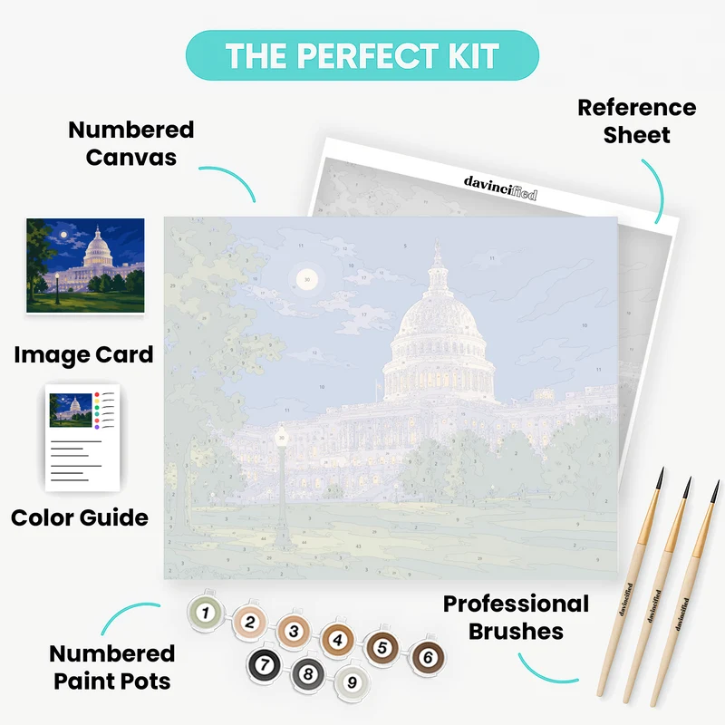 Capitol Dome Moonlight - Paint by Numbers Kit