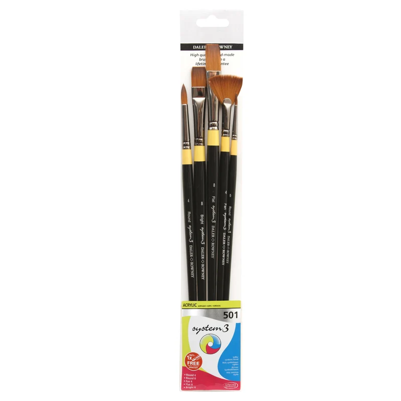 SYSTEM3 Pinselset langstielig 501 (5 Pinsel)