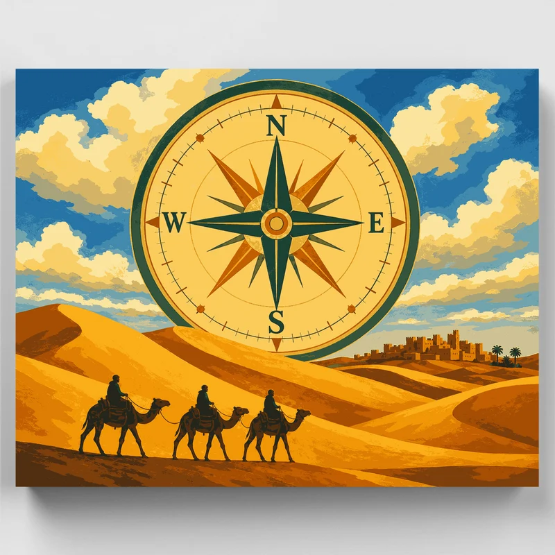 Desert Compass Caravan - Paint by Numbers Kit
