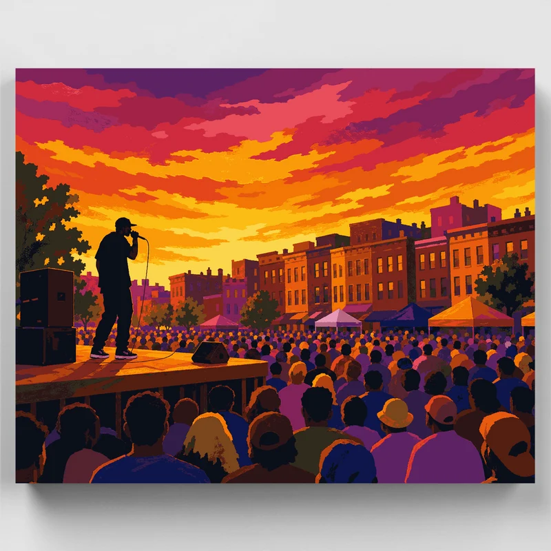 Rapper at Sunset - Paint by Numbers Kit