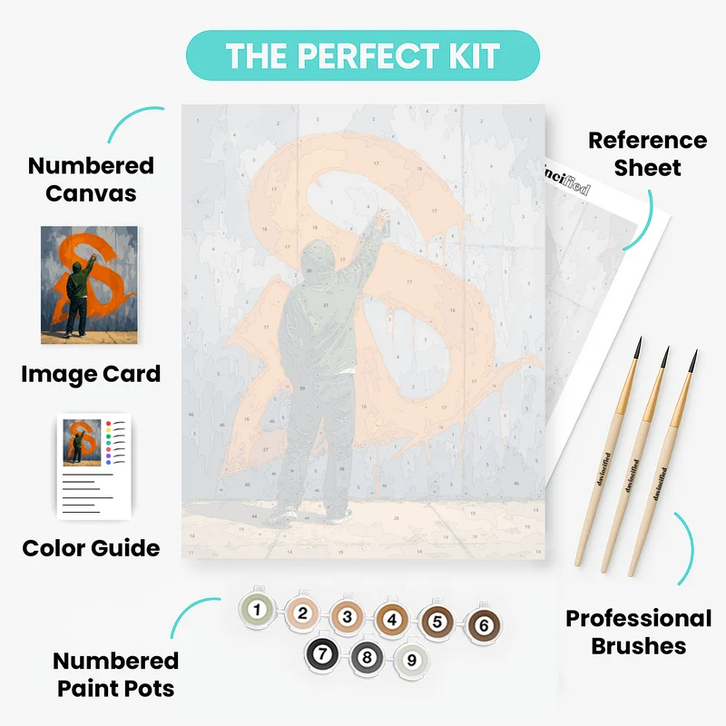 Orange S Graffiti - Paint by Numbers Kit