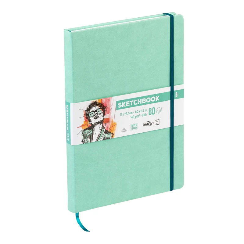 Skicirka DARWI Za vas menta zelena A4, 140 g/m² – 80 listova