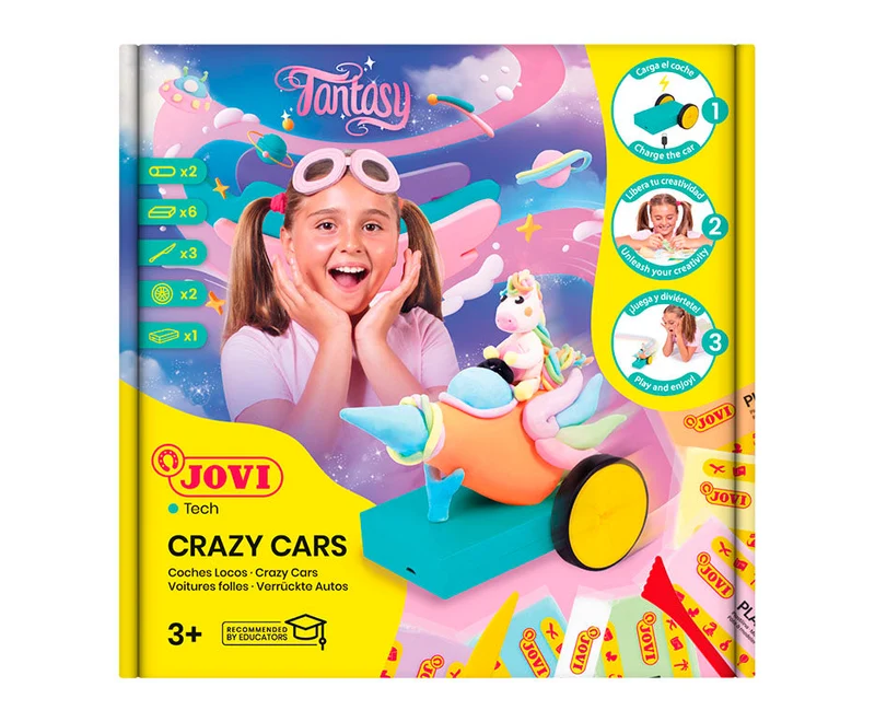 Set creativo di plastilina JOVI Tech Crazy Cars Fantasy - 14 pz