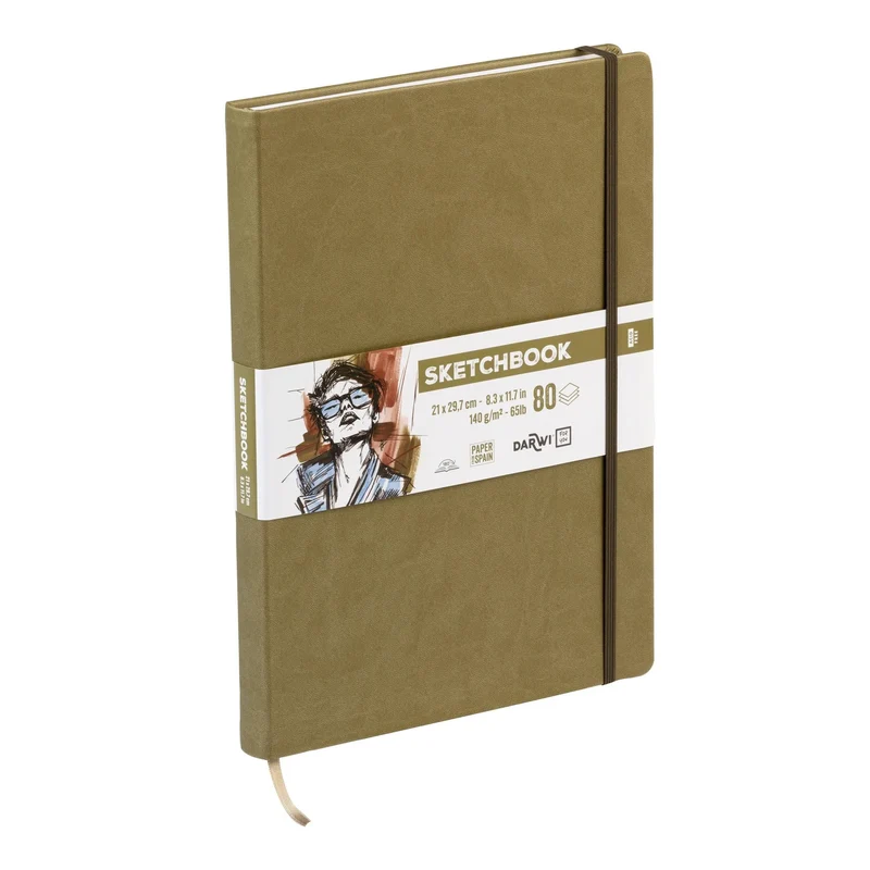 Album da disegno DARWI Khaki A4, 140 g/m², 80 fogli
