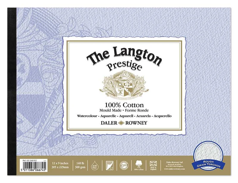 DALER ROWNEY Aquarellblock The Langton Prestige 300 g/m² – 12 Blatt