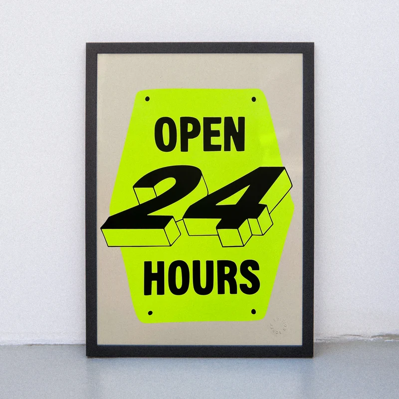 Open 24/7 (DIN A3) | Edition SCHEE | Siebdruck