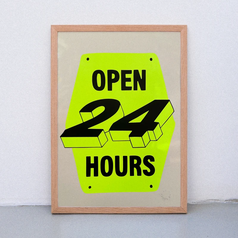 Open 24/7 (DIN A3) | Edition SCHEE | Siebdruck
