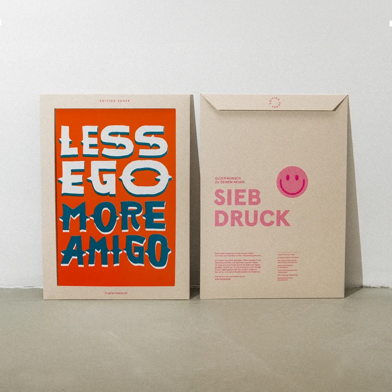 Less ego more amigo (DIN A3) | Edition SCHEE | Siebdruck