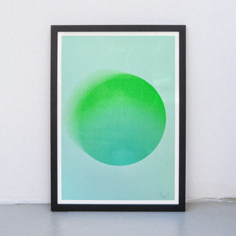 Melting Sun Green/Blue (DIN A3) | Edition SCHEE | Risographie