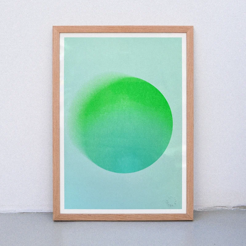 Melting Sun Green/Blue (DIN A3) | Edition SCHEE | Risographie