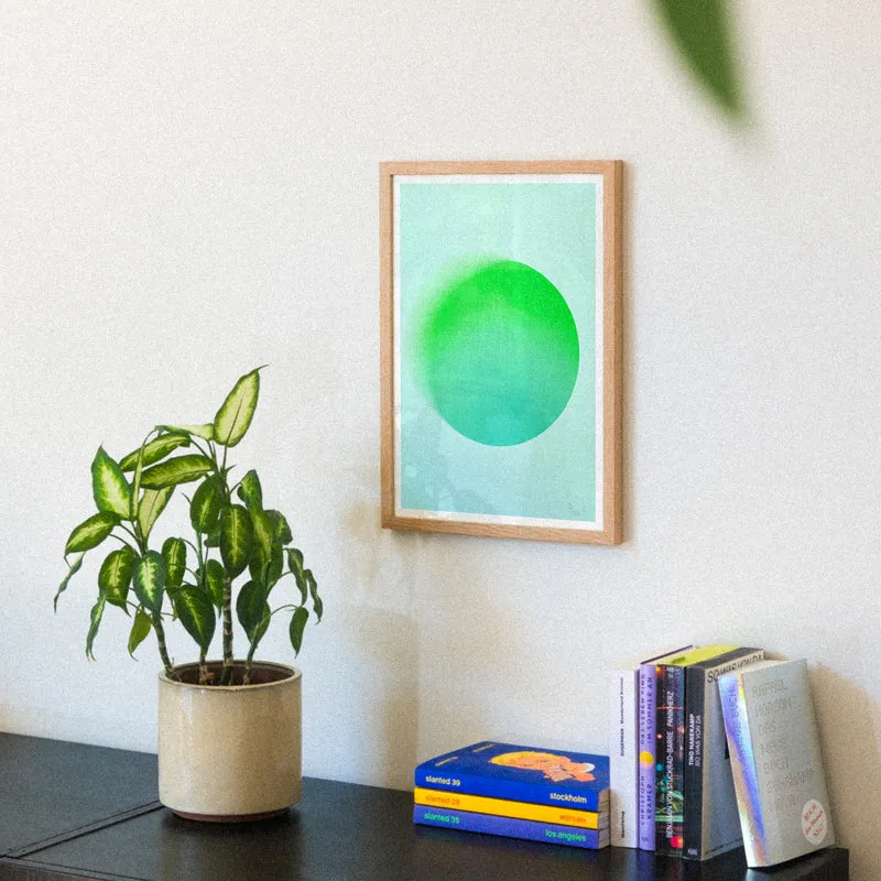 Melting Sun Green/Blue (DIN A3) | Edition SCHEE | Risographie