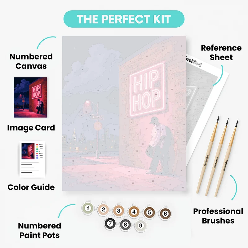 Neon Corner at Night - Paint by Numbers Kit