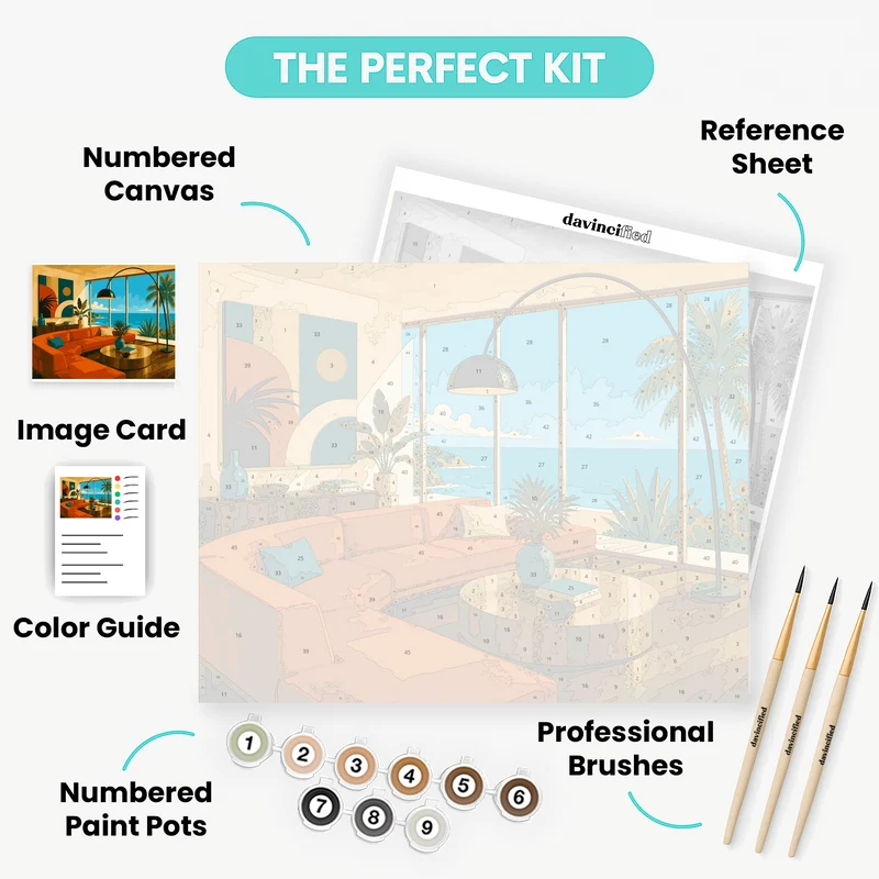 Coastal Retro Lounge - Paint by Numbers Kit