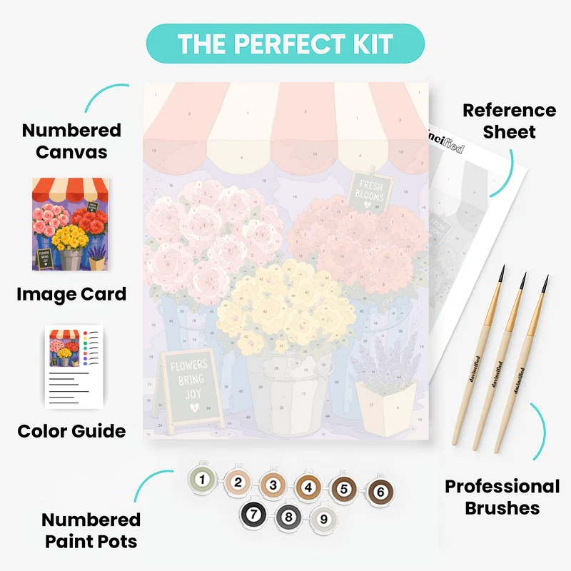 Flower Market Blooms - Paint by Numbers Kit