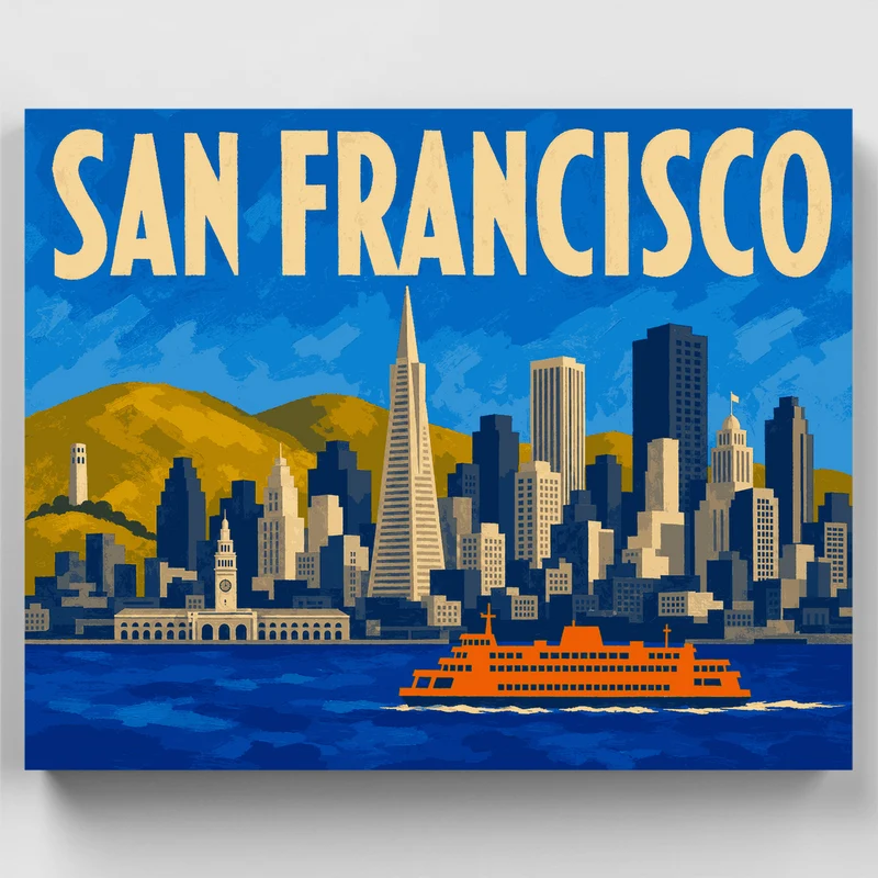 San Francisco Skyline - Paint by Numbers Kit