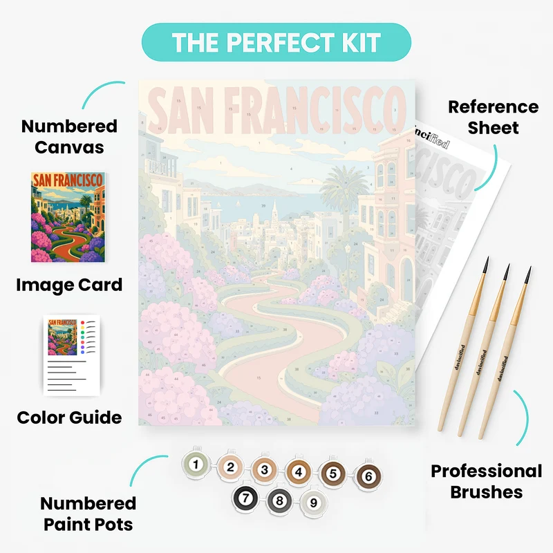 San Francisco Lombard Street - Paint by Numbers Kit